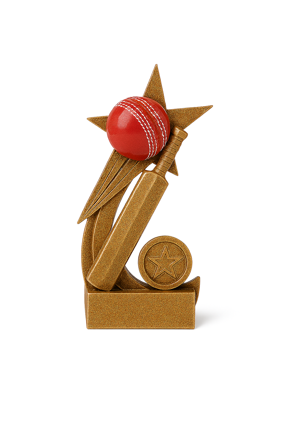 Award Cricket Ball and Bat on Star 145mm