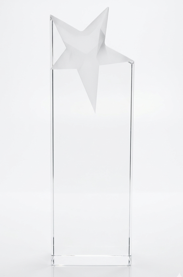 Crystal glass with chrome star