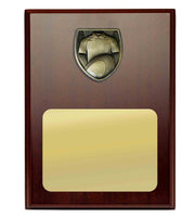 Plaque with Rugby Trim Rosewood-Gold
