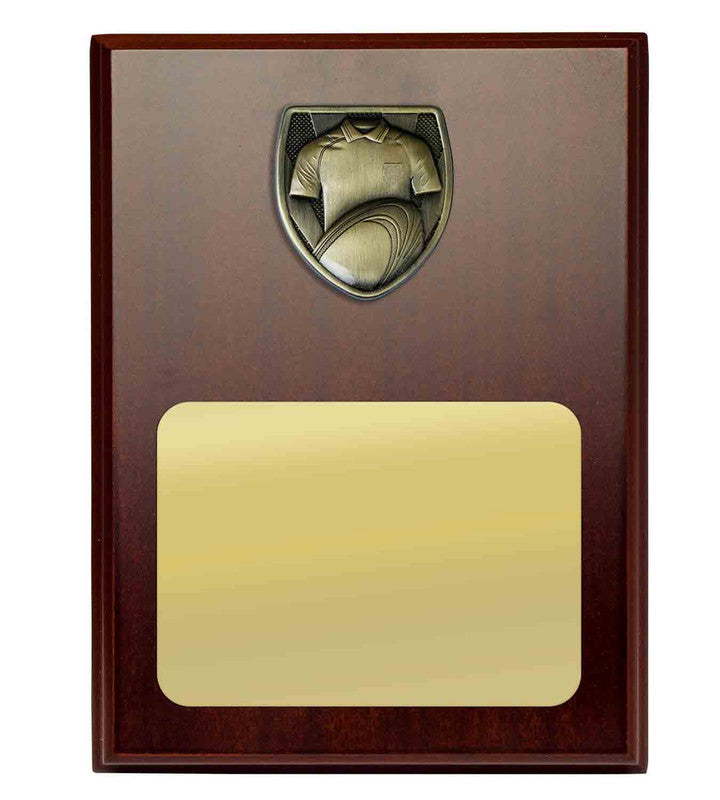 Plaque with Rugby Trim Rosewood-Gold