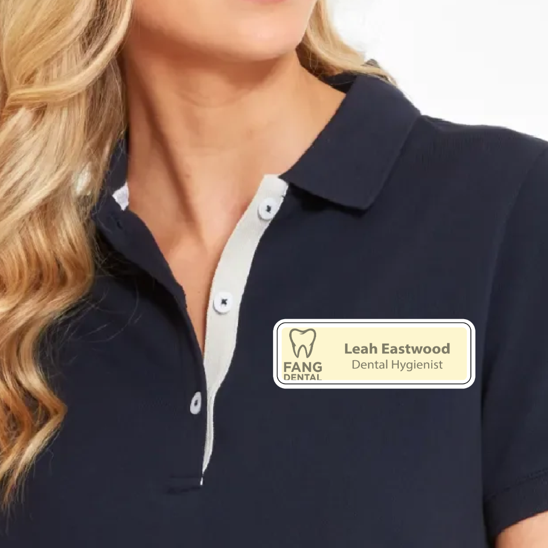 Border Name badges in brushed gold