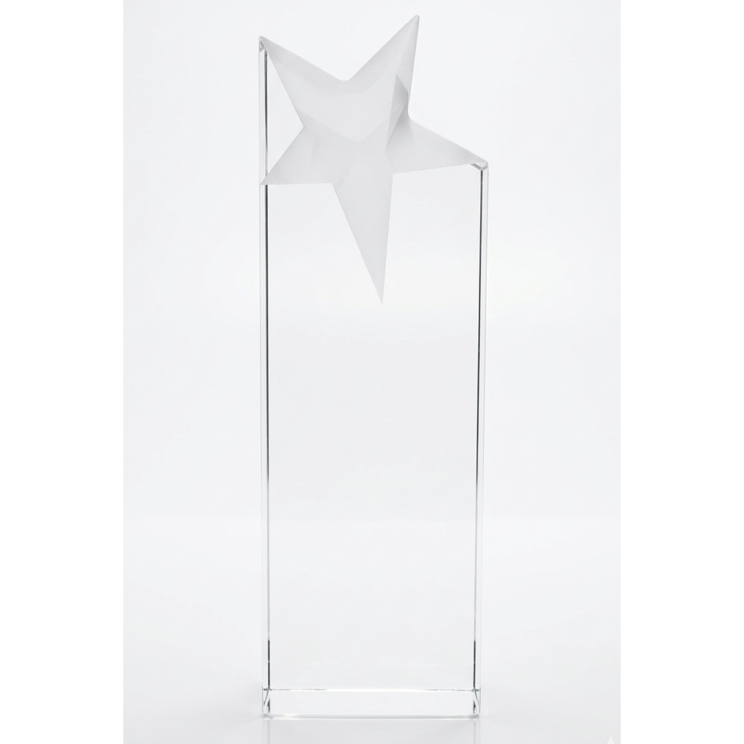 Crystal glass with chrome star
