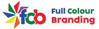 Logo for Full Colour Branding with colorful design elements on a white background