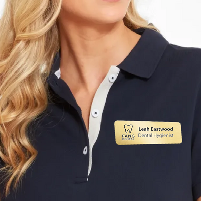 Gold Metallic Name Badge