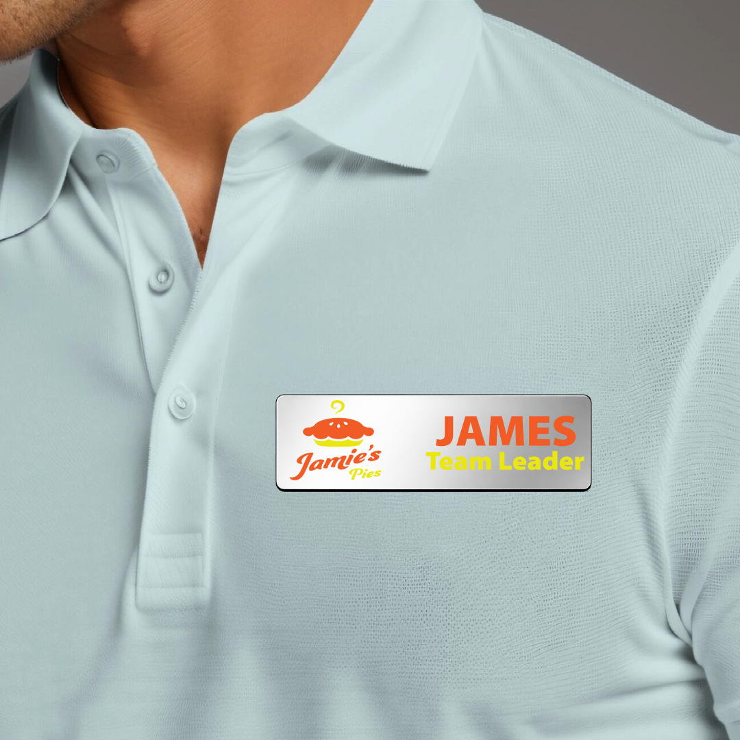 Silver Metallic Name Badge