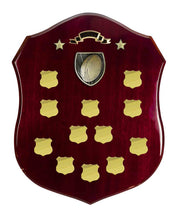 Shield with Rugby Trim 600mm Dark Cherry-Gold