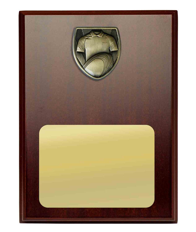 Plaque with Rugby Trim Rosewood-Gold